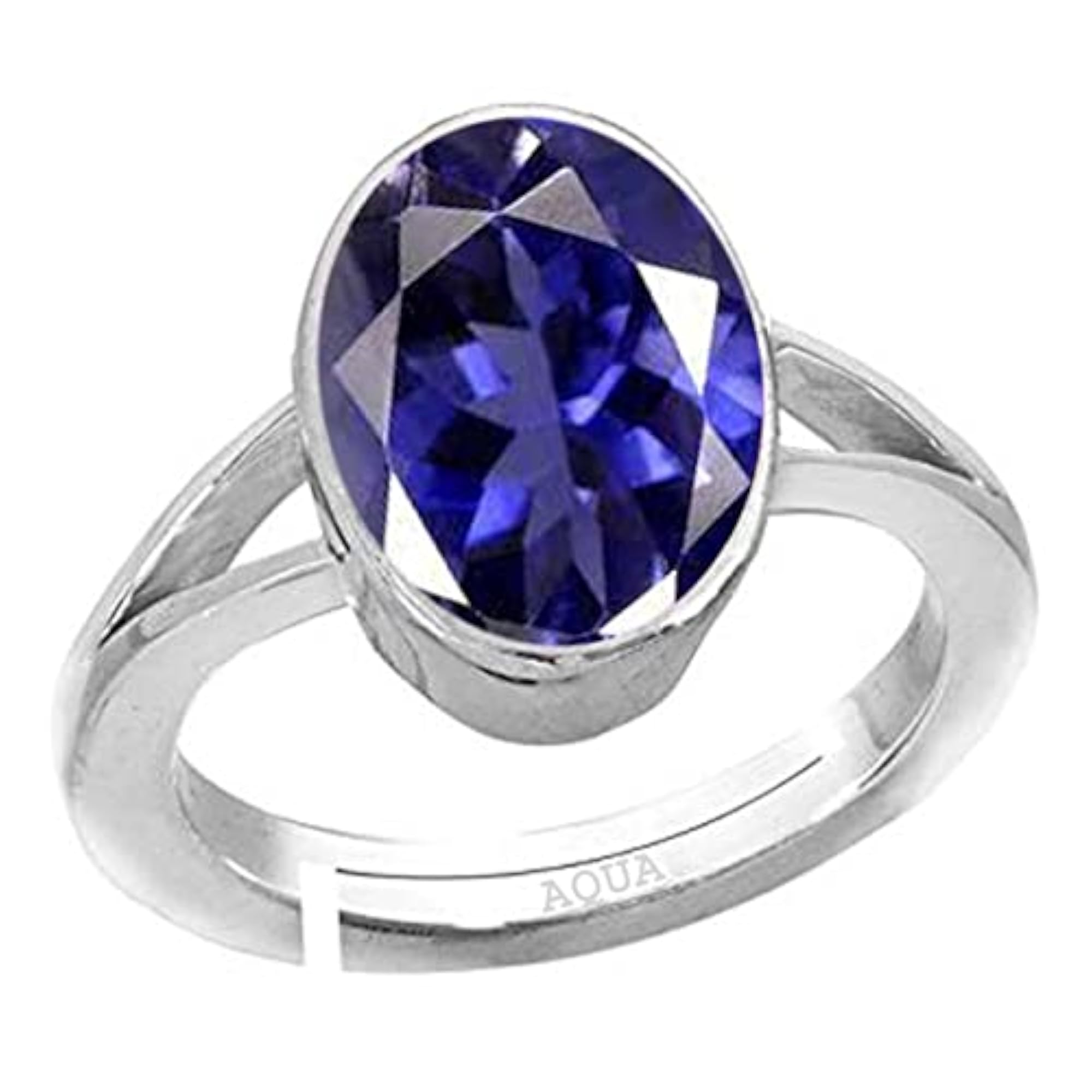 Women's Iolite Adjustable Ring, 925 Sterling Silver